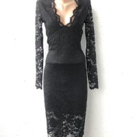 черна, дантелена рокля, снимка 1 - Рокли - 41125604