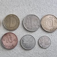 Монети. Финландия. Финланско пени и марка. 8 бройки., снимка 2 - Нумизматика и бонистика - 41337876