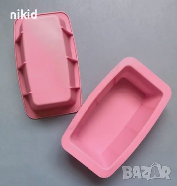 средна правоъгълна форма силиконов молд за печене кекс кексче хляб козунак , снимка 1