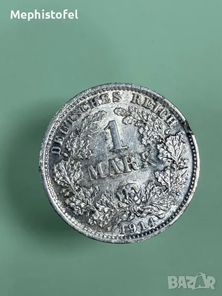 1 марка 1914 г D, Германия - сребърна монета, снимка 1