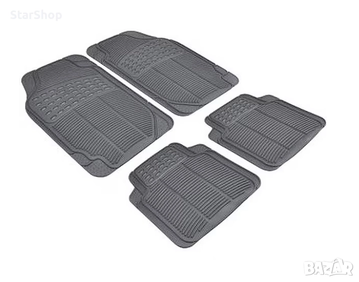 Универсални стелки за кола STAR, К-т от 4 броя , Гумени, Черен, снимка 1