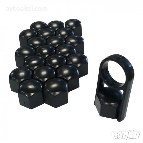 КАПАЧКИ ЗА БОЛТОВЕ НА ДЖАНТИ ЧЕРНИ 17ММ VERSACO, снимка 1