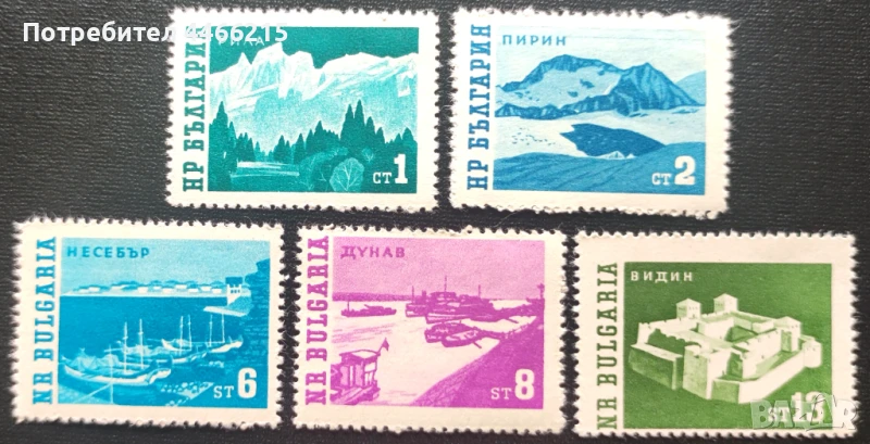 България, 1962 г. - пълна серия чисти марки, туризъм, 5*29, снимка 1
