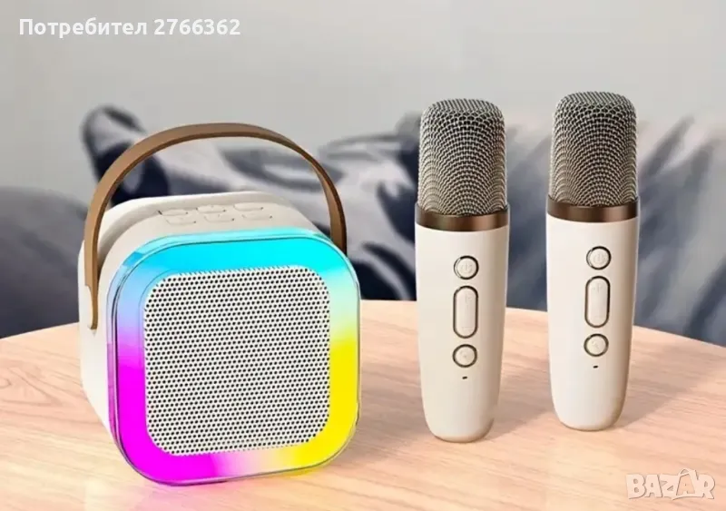 нова караоке тонколона с два микрофона цена 25лв, снимка 1