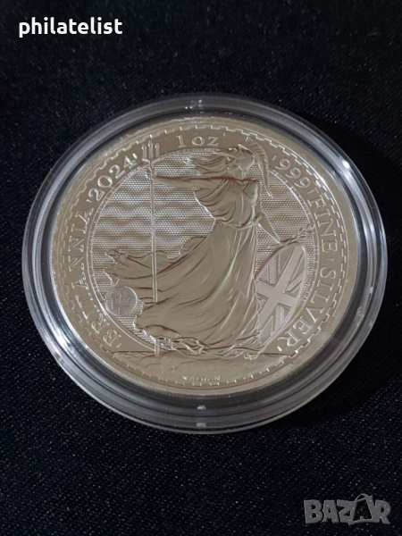 Великобритания 2024 - 2 паунда - "Британия" - 1 OZ – Сребърна монета, снимка 1