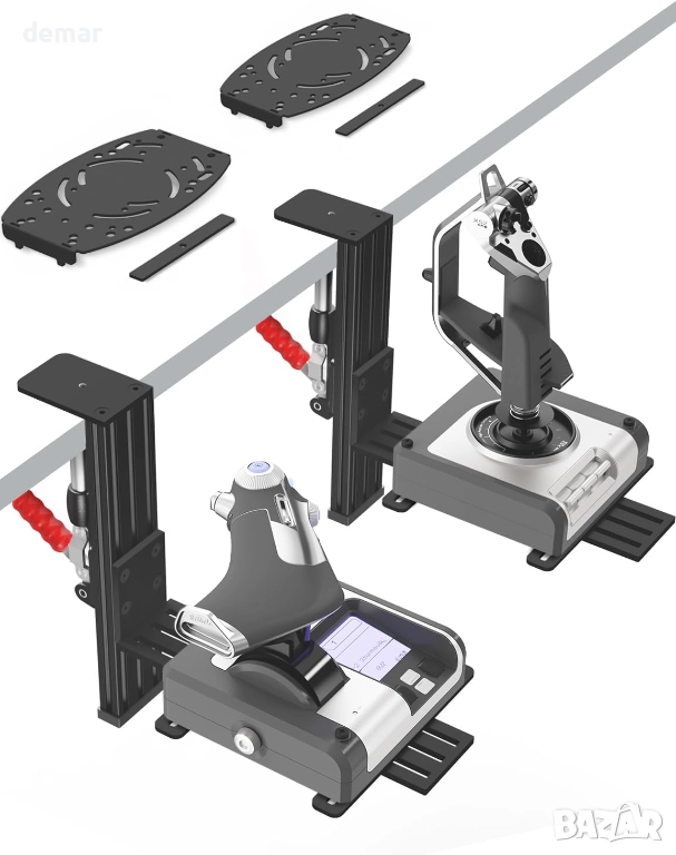 Комплект от 2 настолни стойки Hotas контролери за симулатори на полети, снимка 1