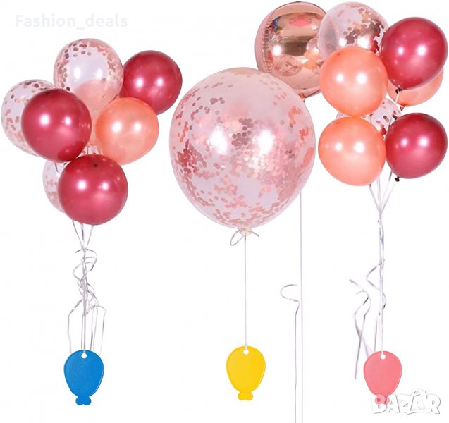 Нови 12 броя Пластмасови тежести за балони с хелий Цветни висулки , снимка 1