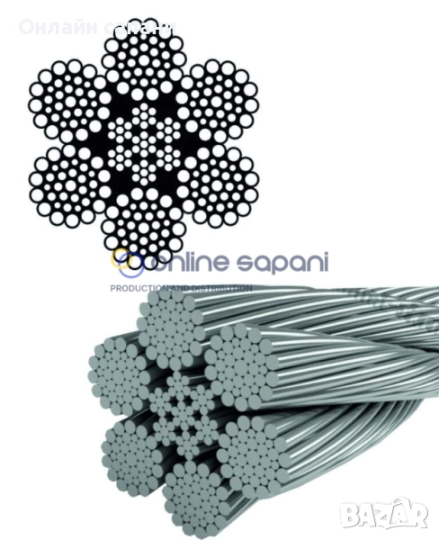 Метално въже с метална сърцевина гъвкаво 6X36WS, снимка 1