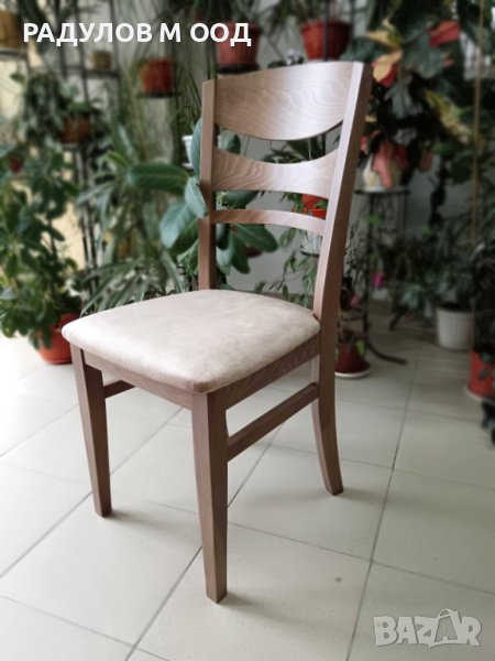 Наличен!Трапезен стол ХЕЛА масив бук в цвят ''светъл орех'', снимка 1