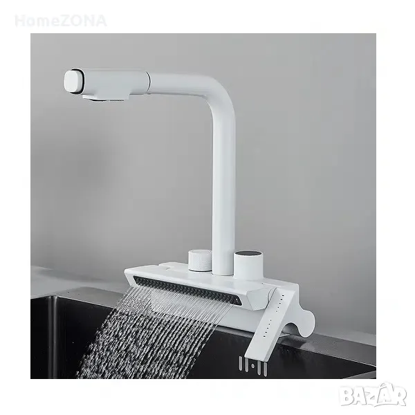 Смесител за кухня Elite PRO W29, с издърпващ се чучур и водопад, снимка 1