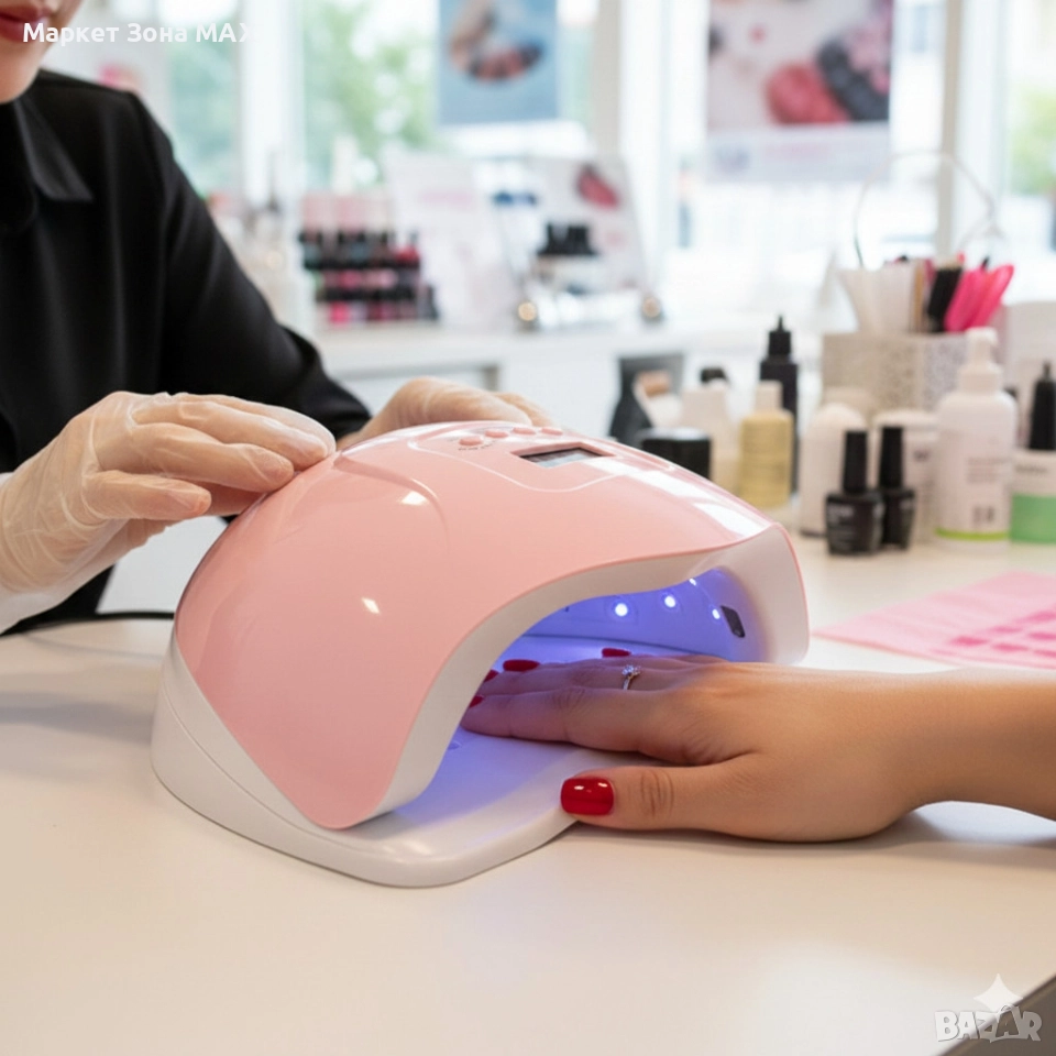 Професионална UV/LED лампа POLYUV 110W – За всички гел лакове, авто сензор, таймери и режими , снимка 1