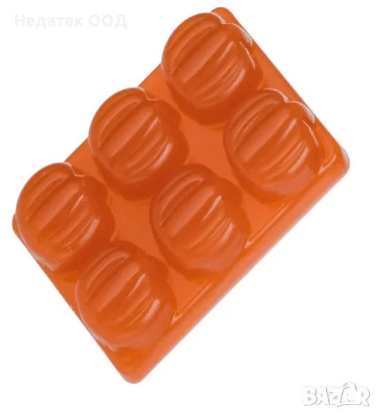 Ароматни восъчни, свещи, тиква, оранжев, 6 бр., снимка 1