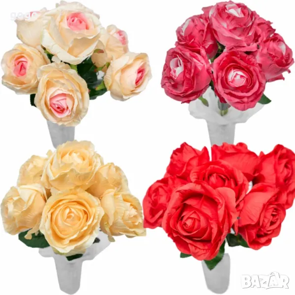 Елегантни изкуствени букети от рози – идеални за декорация и подарък, снимка 1