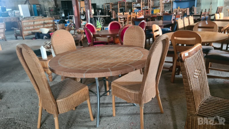 каменна маса с метални крачета , снимка 1