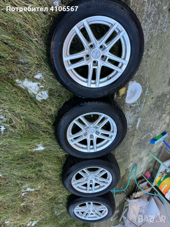 Джанти Dezent 16-ки със Зимни гуми 205/60/16 Continental , снимка 1