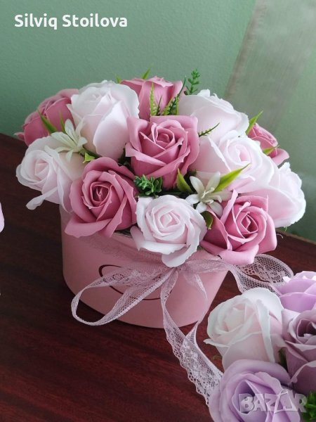 Луксозна кутия със сапунени рози, снимка 1
