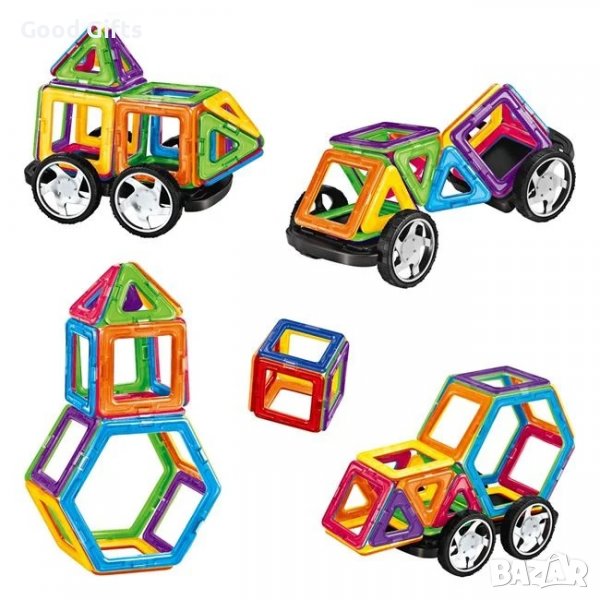 3D Цветен магнитен конструктор , 46 части, снимка 1