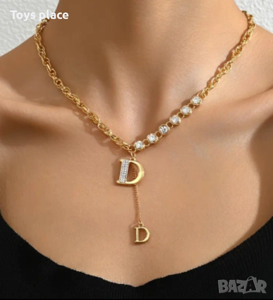 Комплект Обеци + Колие Dior, снимка 1