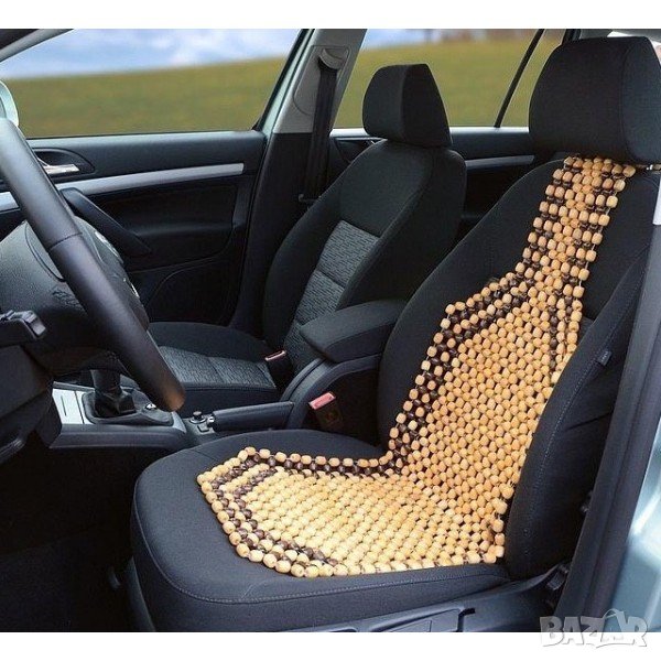 Масажор за седалка дървени топчета автомобил, снимка 1