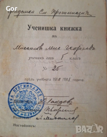 Антикварна ученическа книжка от Царство България – 1910–1911 г., снимка 7 - Антикварни и старинни предмети - 53723720