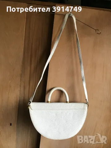 Дамска чанта ‘полумесец Rodelle UK, кремаво бяла, откачаща се презрамка, голяма, чудесно състояние, снимка 4 - Чанти - 48321833