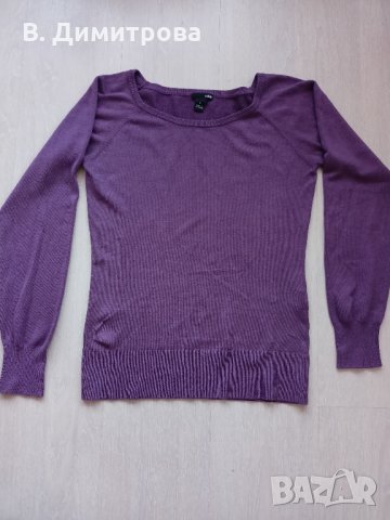 Лилава блузка H&M, L размер, снимка 3 - Блузи с дълъг ръкав и пуловери - 35743958