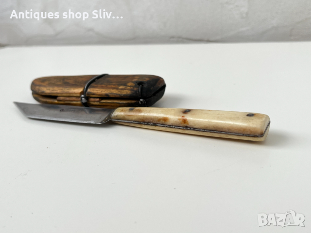 Стар нож с кокалена дръжка и кания. №2211, снимка 4 - Антикварни и старинни предмети - 36419579