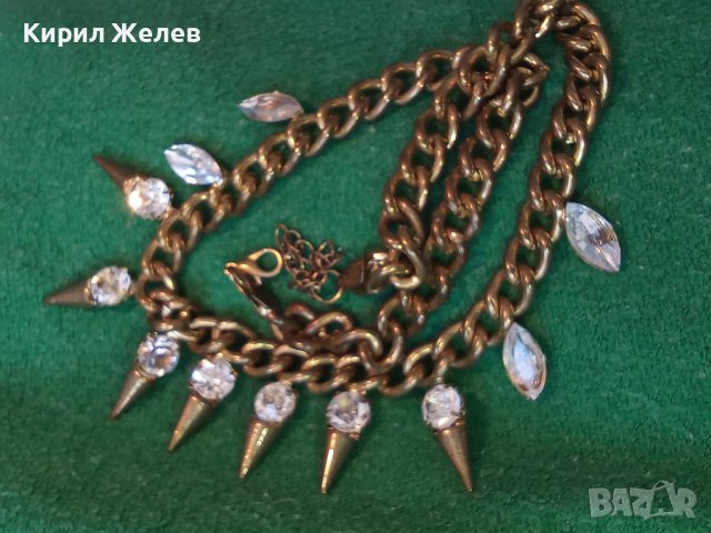 ЗЛАТИСТА ПЪНКАРСКА КРИСТАЛНА ОГЪРЛИЦА КОЛИЕ ГЕРДАН 23741