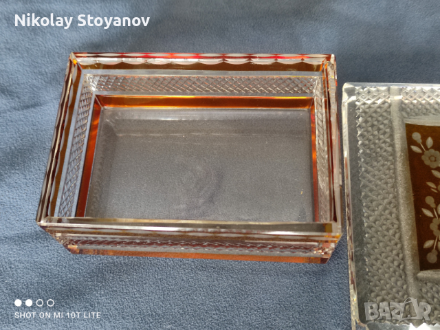 Кристална кутия от 20-те години на 20-ти век - Бохемия, снимка 4 - Антикварни и старинни предмети - 30549358