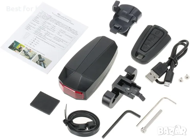 Задни светлини за велосипеди с аларма  против кражба ANTUSI, снимка 8 - Части за велосипеди - 49673043