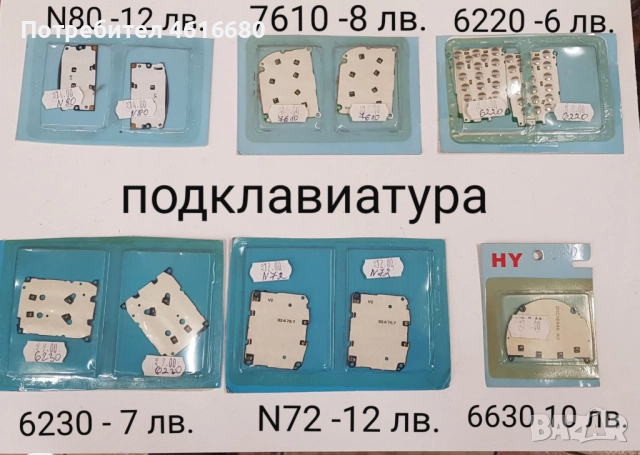 Подклавиатура за NOKIA 7250,6680,7210,6610,3220,N80,7610,6220,6230,N72,6630,N70,3650,2630,N80,N79,6, снимка 2 - Резервни части за телефони - 52323335