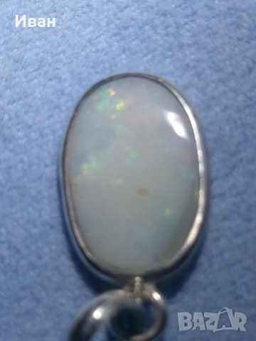 Сребърен медальон с Опал 2.10кт, снимка 4 - Колиета, медальони, синджири - 36243015