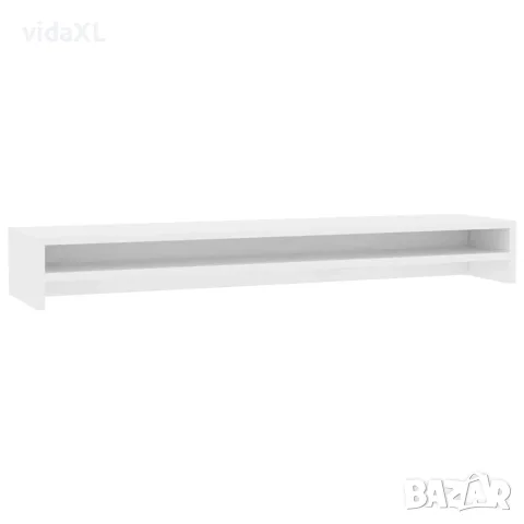 vidaXL Стойка за монитор, бяла, 100x24x13 см, инженерно дърво（SKU: 800333）