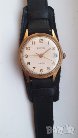 Мъжки позлатен часовник wostok 18 jewels, снимка 2 - Антикварни и старинни предмети - 41316765