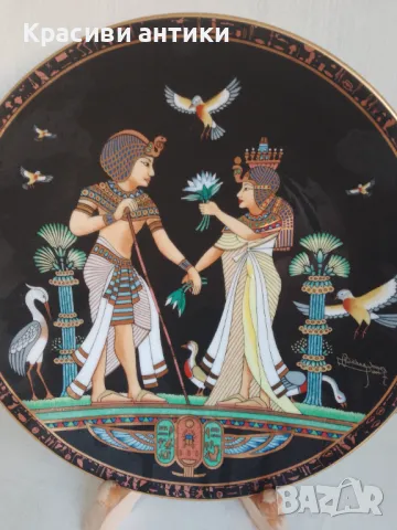 Порцелан чиния, египетска с сериен номер, колекционерска , снимка 2 - Антикварни и старинни предмети - 48718802