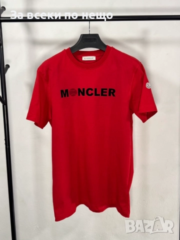 Moncler Мъжка Червена Тениска👕Мъжка Блуза С Къс Ръкав В Монклер Цвят V.B.7