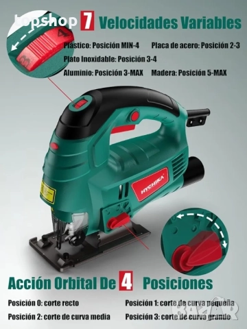 800 W мотор и 7 регулируеми настройки: прободният трион има мощен меден мотор с мощност 800 W..., снимка 2 - Гедорета - 51637921