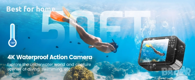 4K 60FPS 48MP WiFi екшън камера с тъчскрийн Go10, снимка 13 - Камери - 52901788