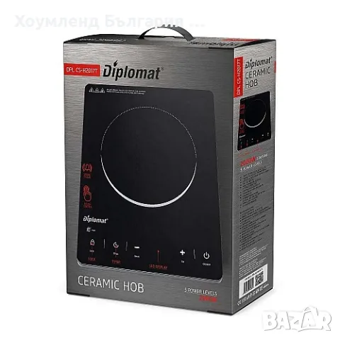 висок клас керамичен котлон Diplomat 2000W, снимка 3 - Котлони - 48767272
