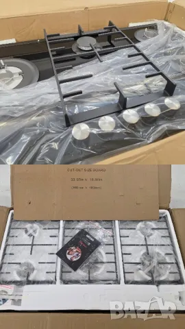 Газов плот за вграждане, 5 зони, 90см, 10400W, чугунени скари, снимка 11 - Котлони - 49425378