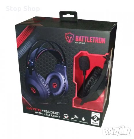 Gaming Headset LED red - Гейминг слушалки Battletron , снимка 2 - Слушалки и портативни колонки - 35910977