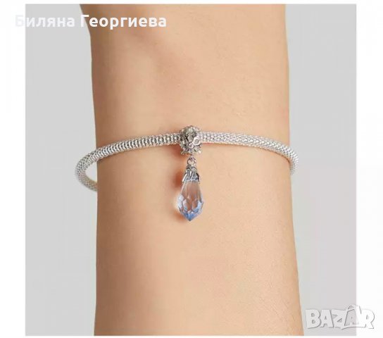 Талисман за гривна Пандора сребро зимна ледена висулка 925 Ice Crystal модел 002, снимка 7 - Гривни - 34478849