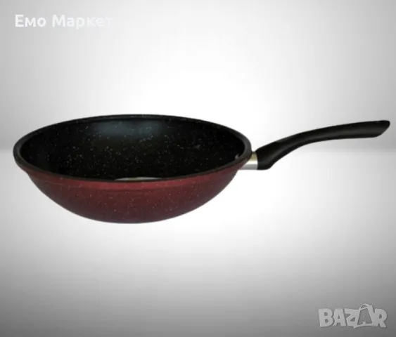 Тиган Уок Rosberg R51320G26, 26см., Мраморно покр., Индукция, Бордо меланж, снимка 2 - Съдове за готвене - 49469277