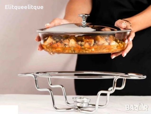 Съд за затопляне Bohmann, 1.6 л., Стоманен капак, Стъкло, Инокс, снимка 4 - Съдове за готвене - 49654346