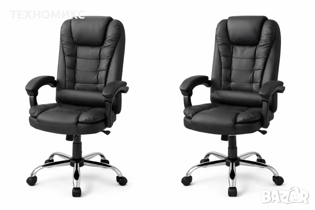 Ергономичен офис стол , Черен/Бял, снимка 3 - Столове - 53453120