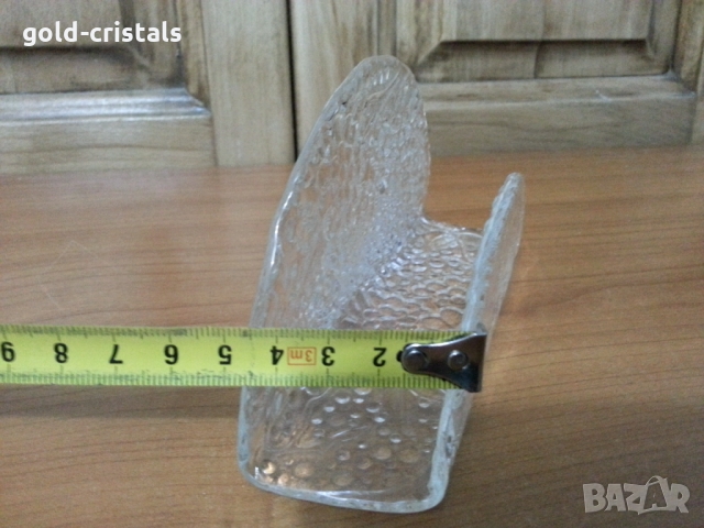 Стъклен салфетник, снимка 3 - Антикварни и старинни предмети - 36084278