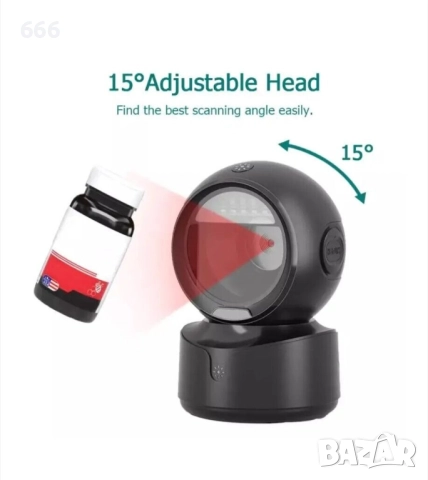 USB скенер за баркодове със свободни ръце, снимка 9 - Друга електроника - 52694582