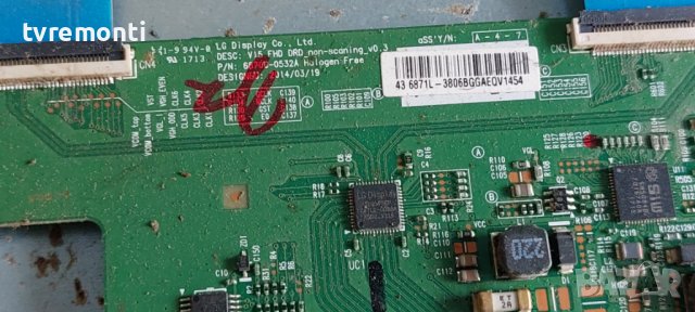 T-Con board 6870C-0532A 6871L-3806B , for 43inc DISPLAY VES430UNDL-2D-N12 NEO LED-43283 SW, снимка 2 - Части и Платки - 39799777