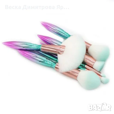 Комплект "Еднорог" от 7 разноцветни четки за грим HZS91, снимка 15 - Козметика за лице - 47729236