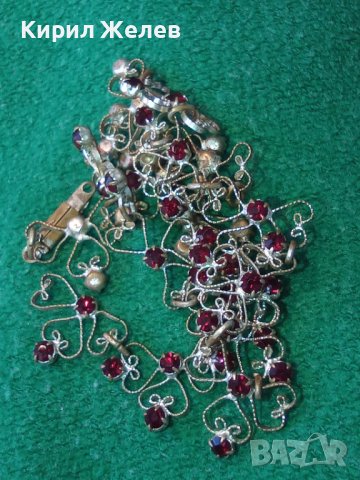 СТАРИННА БРОНЗОВА ПОСРЕБРЕНА АРТ НУВО ОГЪРЛИЦА с ФАСЕТИРАН ГРАНАТ РЪЧНА ФИЛИГРАННА ИЗРАБОТКА 38456, снимка 18 - Антикварни и старинни предмети - 41395958